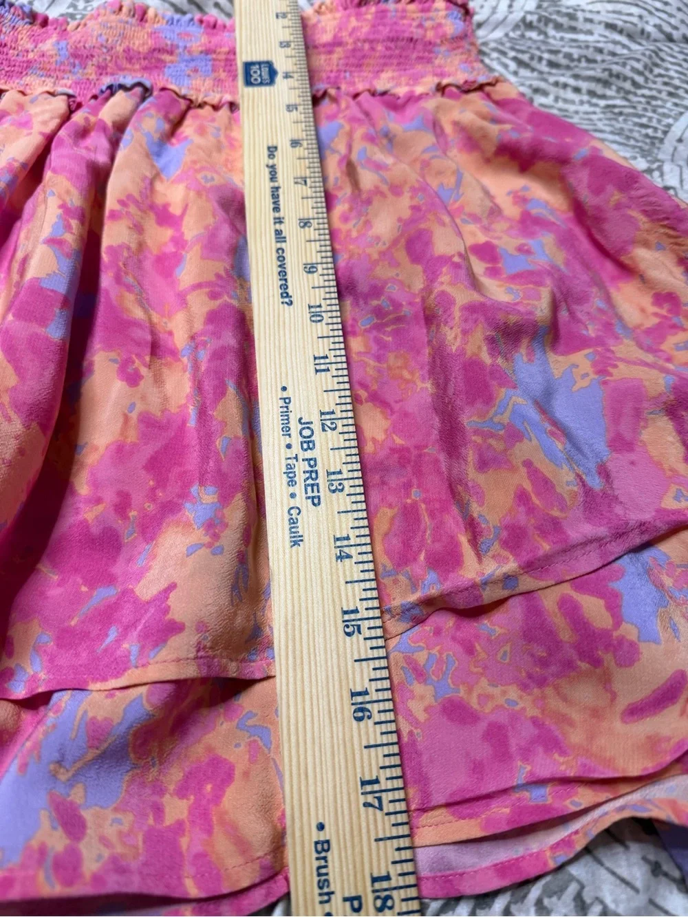 Rails Pink Orange Purple Floral Smocked Mini Skirt